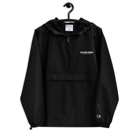 Unisex "The Snow Brand" Embroidered Champion Packable Jacket On Black/Graphite