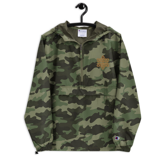 Unisex "The New Era" Embroidered Champion Packable Jacket Bronze On Camo