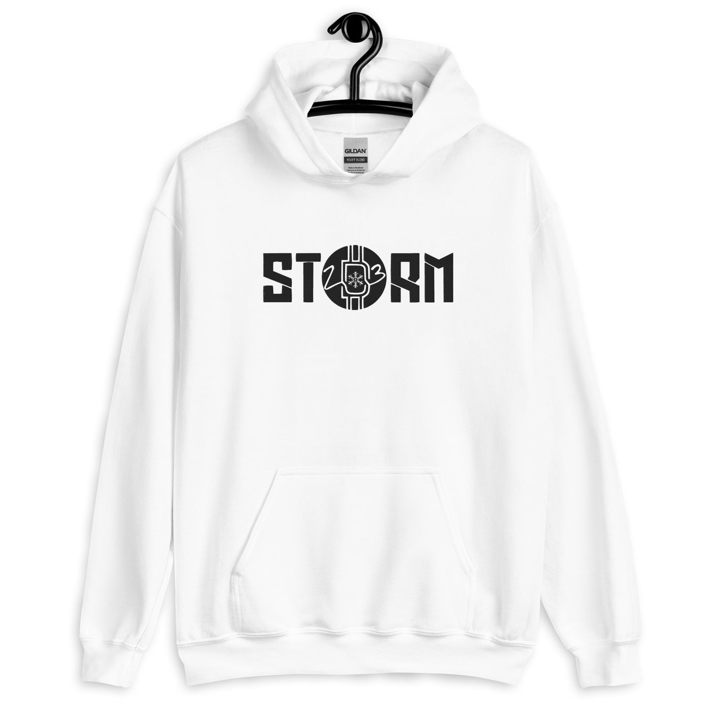"STORM" Hoodie Black On White